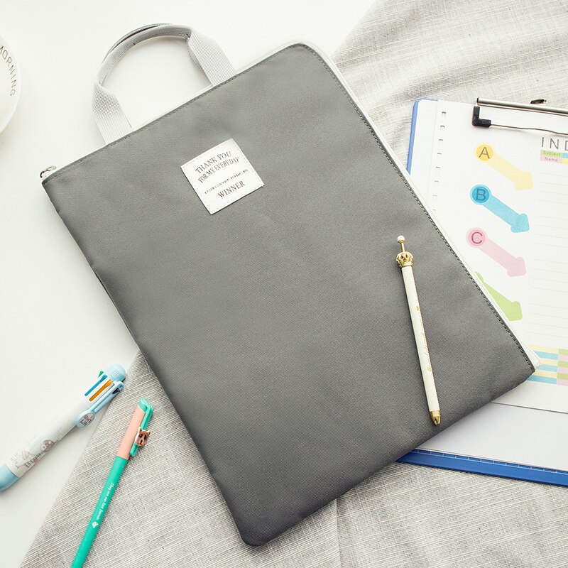 Organizador de documentos A4, maletín de nailon impermeable para hombre y mujer, bolso de oficina funcional, porta documentos, Maletín de negocios: Gray