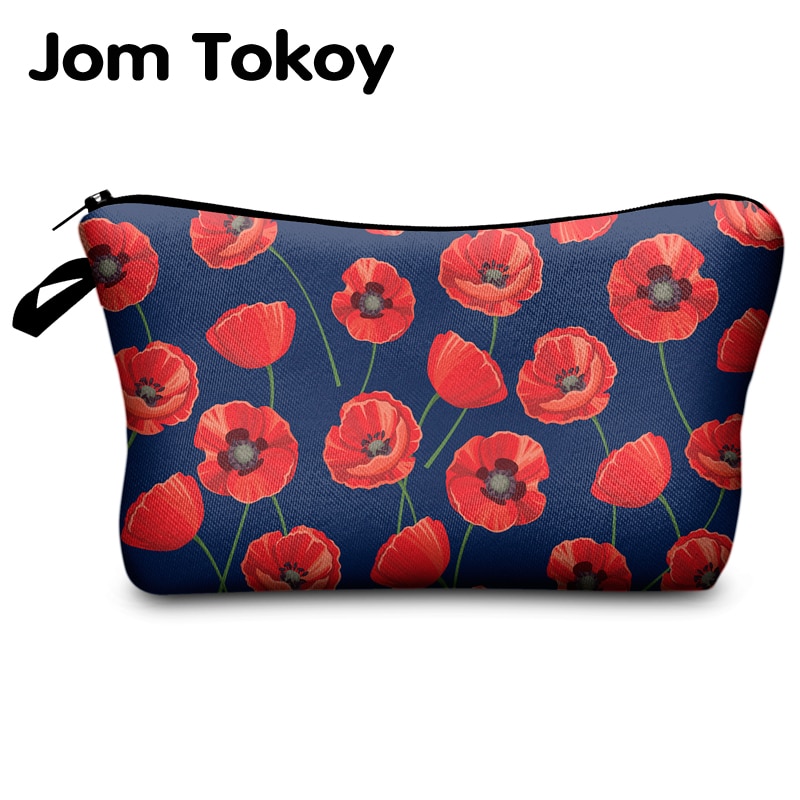 Jomtokoy Delle Donne Fiori di Stampa PatternTravel Sacchetto Cosmetico di Trucco della Borsa Del Sacchetto Femminile Della Borsa Della Chiusura Lampo ottavino Cosmetici Fare su Borse
