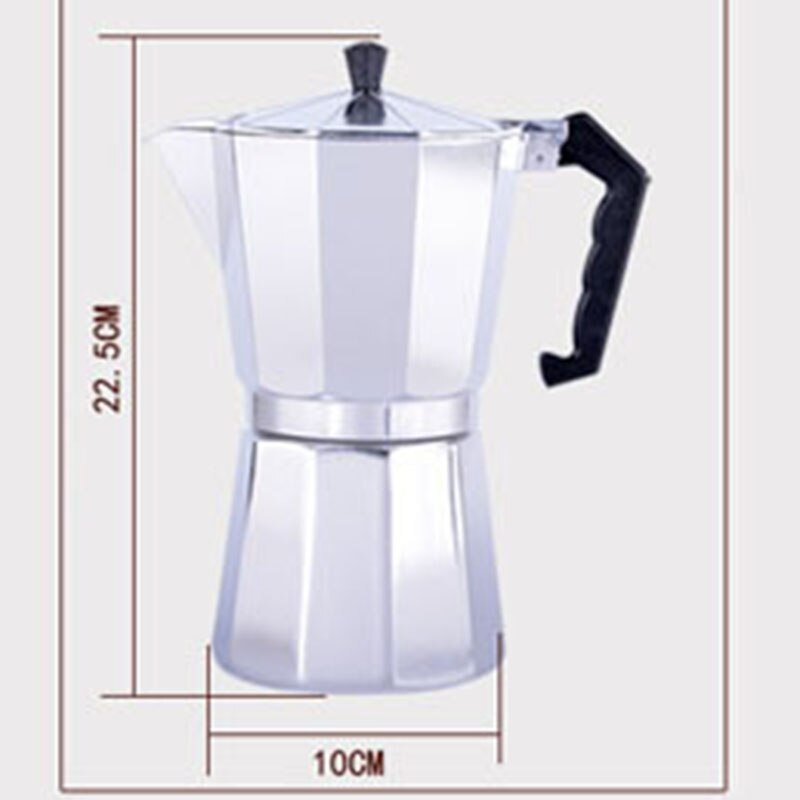 Yoholoo italiensk moka kaffekande mokka komfur espresso kaffe cafetera perkolator cezve geyser latte kaffemaskine: 450ml