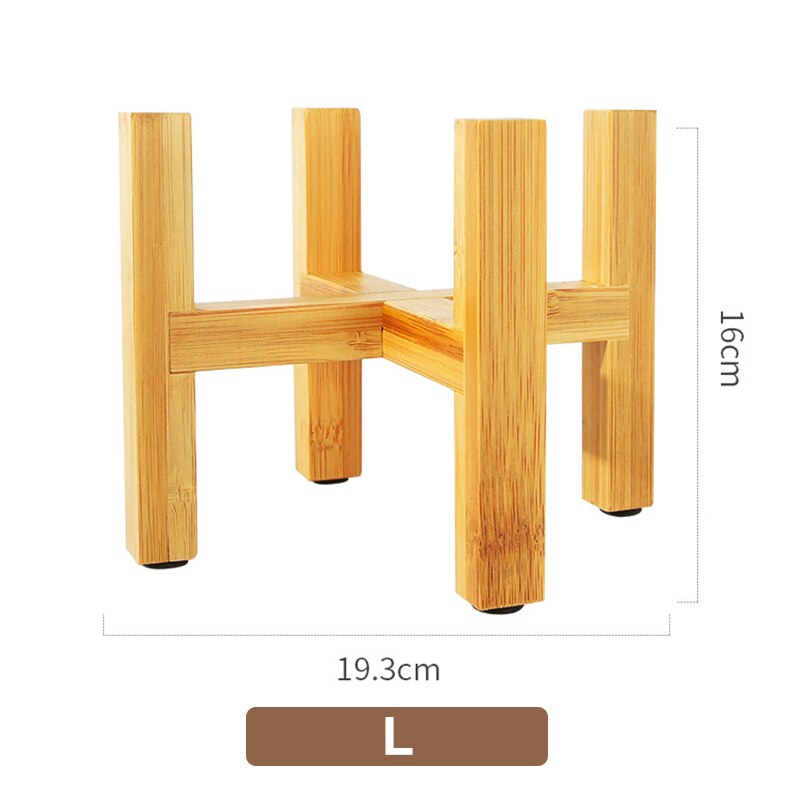 Support de bonsaï autoportant maison balcon bois support de Pot de fleur avec coussinet de pied Surface lisse étagère moderne plante Pot directe: Large