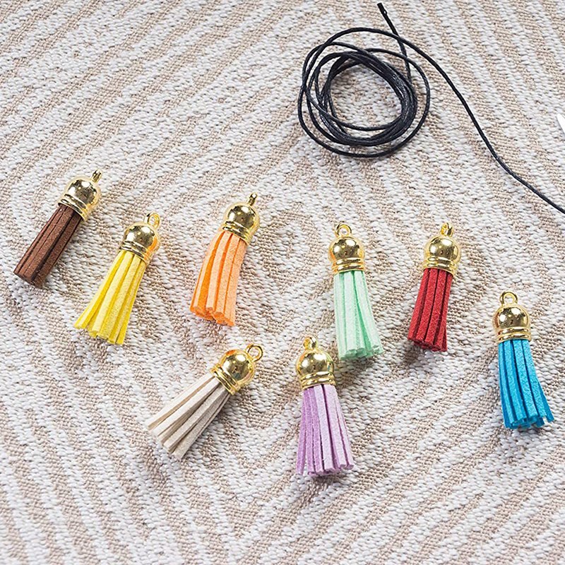100 stuks sleutelhanger kwastjes leren kwastjes sieraden maken kwastjes hangers kwastjes bedeltjes voor sleutelhangers doe-het-zelf knutselbenodigdheden