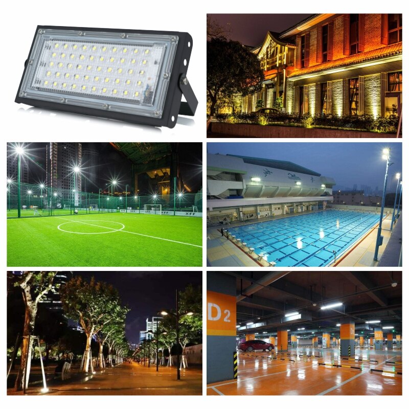 LED Flood Light AC 220V 230V 240V Perfect Power Floodlight LED street Lamp 50W Waterproof Landscape Lighting IP65 led spotlight