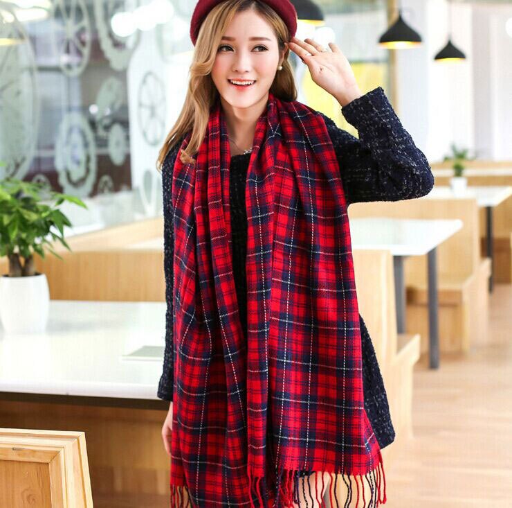 RUNMEIFA vrouwen Winter Stole Plaid Sjaals Tippet Wraps Wol Dames Sjaal Vrouwen Classic Halsdoek Sjaals foulard femme: 3