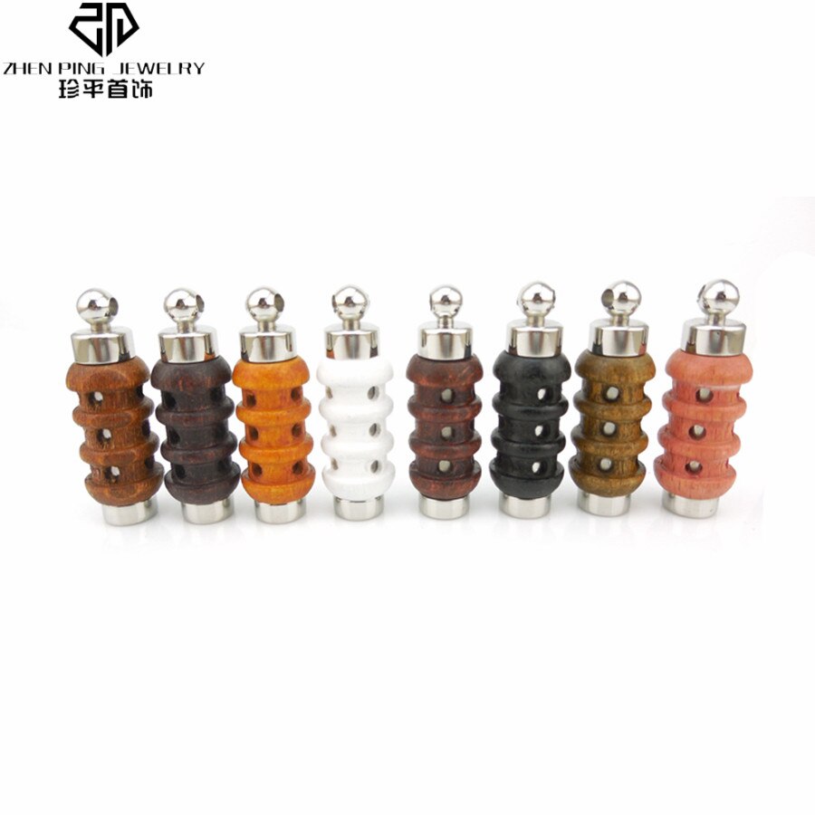 Colgante aromático de 316L de acero inoxidable, colgante de frasco, para aceite esencial de madera, novedad