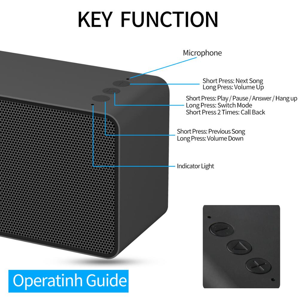 F2 Wireless Powerful Bluetooth Speaker Portable Column Mini Speaker Bluetooth 4.2 Outdoor Column Sound box with TF Card FM Radio