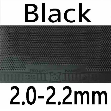 Dawei 388C-1 Buona per Dritto-Attacco Medio Pips-Out Table Tennis PingPong di Gomma Con La Spugna: Black 2.0-2.2mm