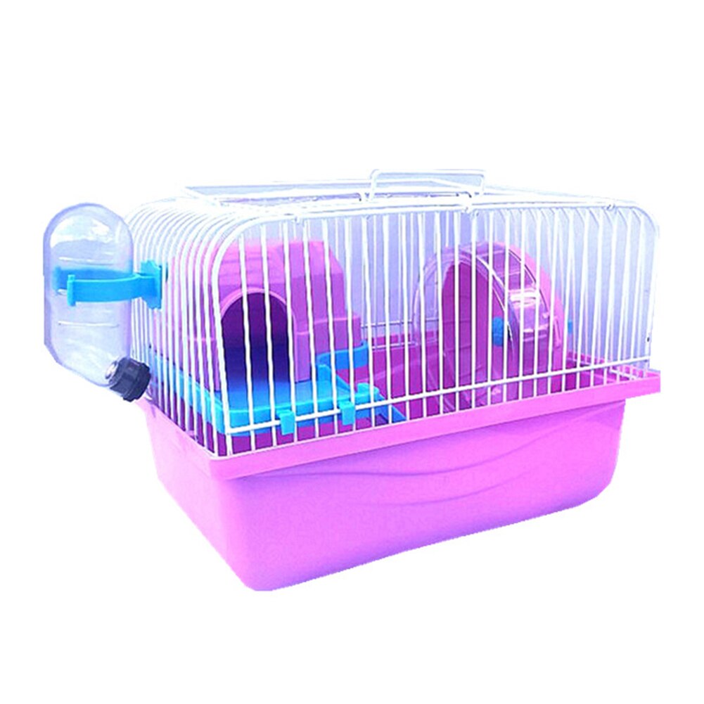 Double Cage à Hamster rose, fournitures de luxe, jouet, petite Cage de manège, châssis de couleur: Pink