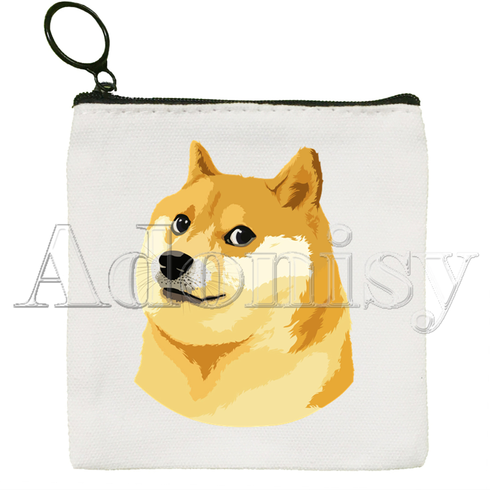 Shiba Inu Dog Japanese Cute Dog Mini Coin Purse Canvas Student Wallet Coin Case Zipper Hand Female Key Case: K