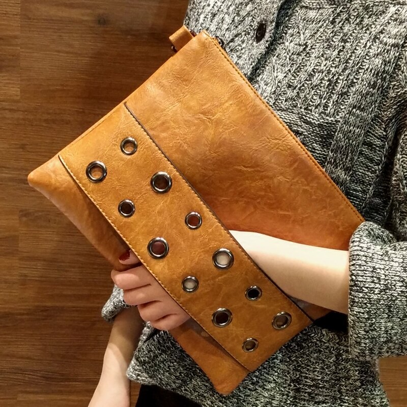 BARHEE Europese Vintage Vrouwen Dag Koppelingen Bag Faux Suede Lederen Handtas Mode Dames Envelop Handtas Lange Schouder