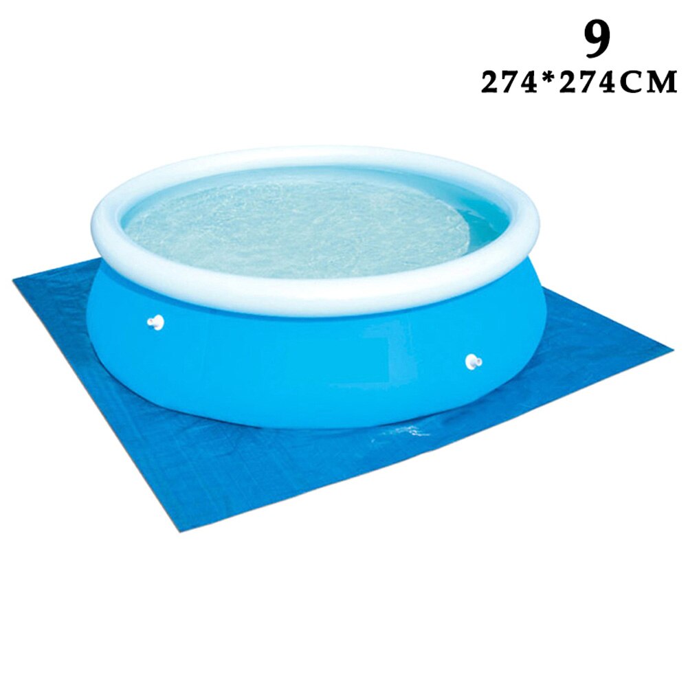 Swimmingpooldæksel firkantet rund jordmåtte stofdæksel støvtæt foldbart uv-resistent måttedæksel til udendørs havepool hfing: 274 cm x 274cm
