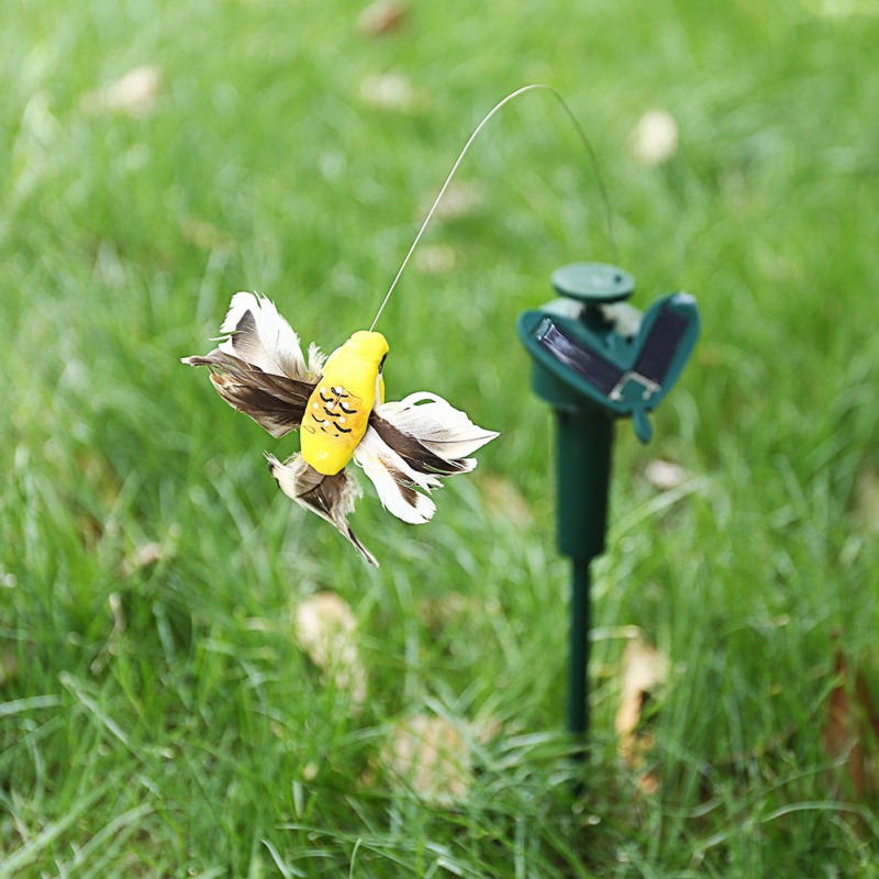 Solar dyr dekoration sød sommerfugl kolibri dekoration elektrisk fjer fugl havedekoration jardineria decoracion