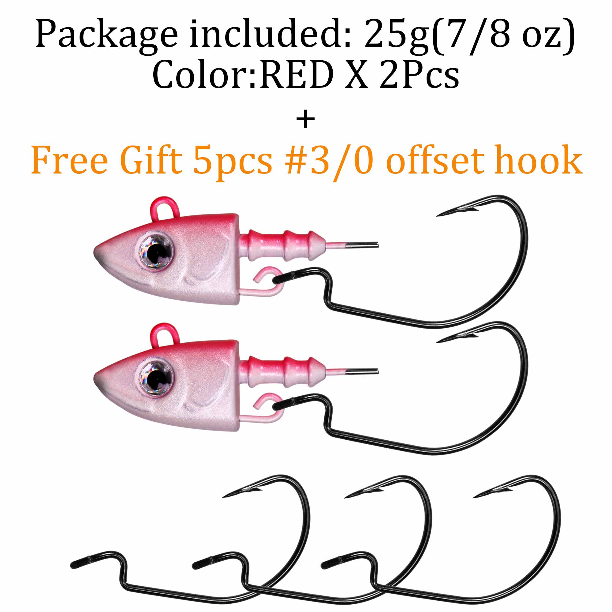 THKFISH – hameçons de pêche à tête plombée, 2 pièces, 10g 12g 25g, têtes de gabarits oculaires, appât dur # Crochet barbelé en acier à haute teneur en carbone 3/0 pour vers souple: Bleu marine