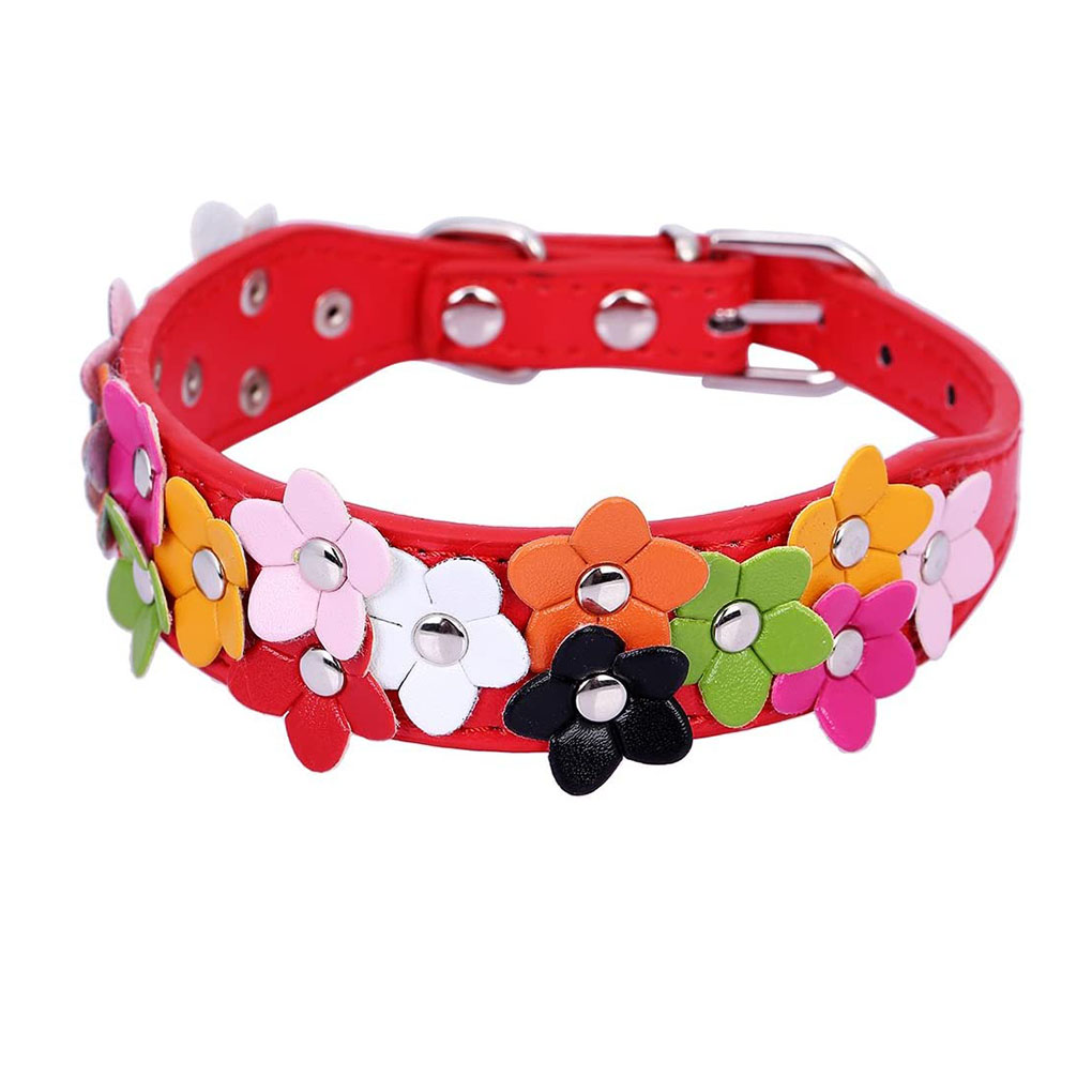 Alloy Leather Dog Collar Anti-Lost/Avoid Car Accident Collar For Dogs Puppies Dog Collars Leads Supplies Neck Chain Pet Products