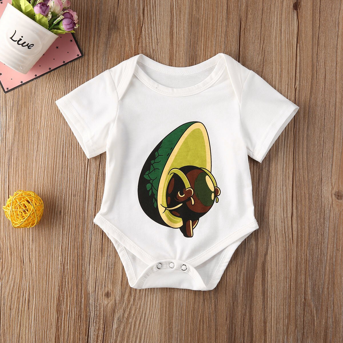 0-18M Nieuw Zuigeling Baby Meisjes Jongens Bodysuits Fruit Print Korte Mouw Katoen Jumpsuits 5 Stijl: D / 6m