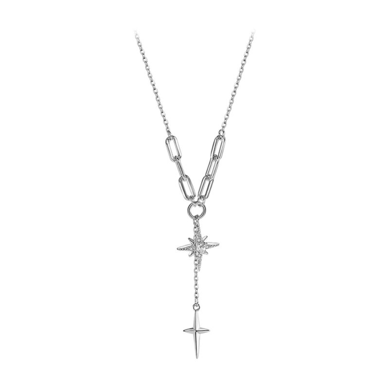 VOQ collana con ciondolo a croce da donna Color argento moda 2021 nuovi accessori per gioielli da donna