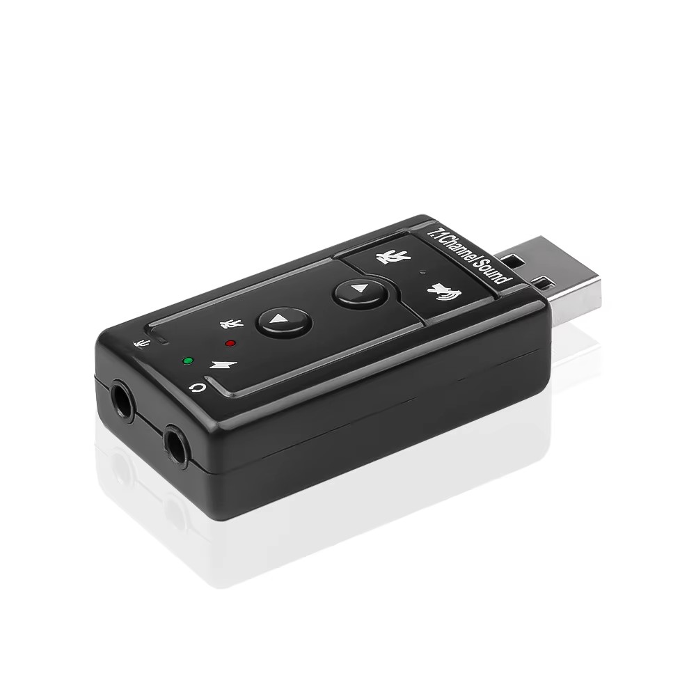 Virtual 7.1 Channel sound card External USB 2.0 audio mic Speaker adapter Microphone Stereo 3.5mm jack Headphone sound card