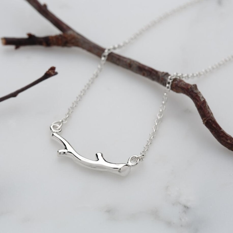 Branch Handmade Fresh 925 Sterling Silver Clavicle Chain Temperament Trendy Female Necklace SNE177