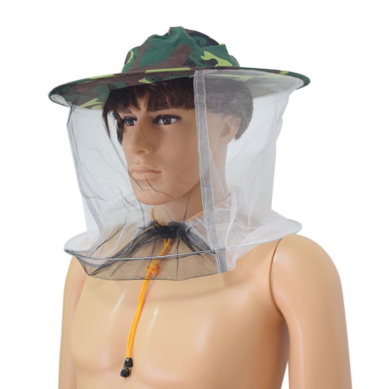Biavl kamouflage hat myg bi insekt net slør hat ansigt hoved hals wrap beskytter biavl værktøjer