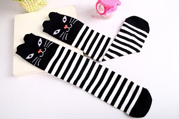 Herbst mädchen kätzchen Ebene Strümpfe mädchen oberschenkel Knie Socken halb socken Ebene 10 Arten 43CM 4-15Jahre TZ05