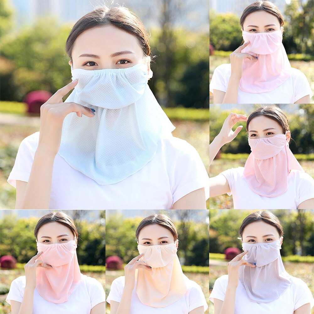 Bufanda de protección solar transpirable, protección UV, a prueba de polvo, para el cuello, Verano