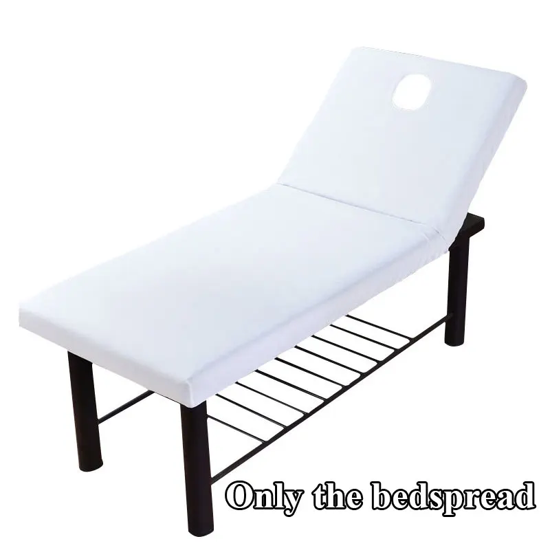Dekbedovertrek Spa Hoes Hoeslaken Massage Tafel Schoonheidssalon Massage Laken Zacht Gezicht Adem Gat Schoonheid Elastische Massage Bed Hoes: WHITE