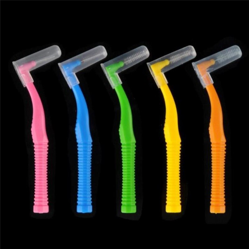 1 sæt= 20 stk tepe vinkel interdentalbørster mellem tandbøjler tandbørsterenser høj plastik sikkerhed langtidsbrug