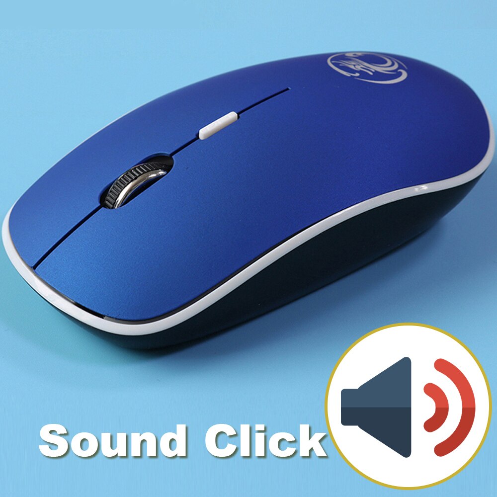 Mouse senza fili Del Computer Mouse Senza Fili 2.4 Ghz Silenzioso Ergonomico Mause 1600 DPI USB Optical mouse Mini Mute del Mouse per il Computer Portatile PC: Sound Blue