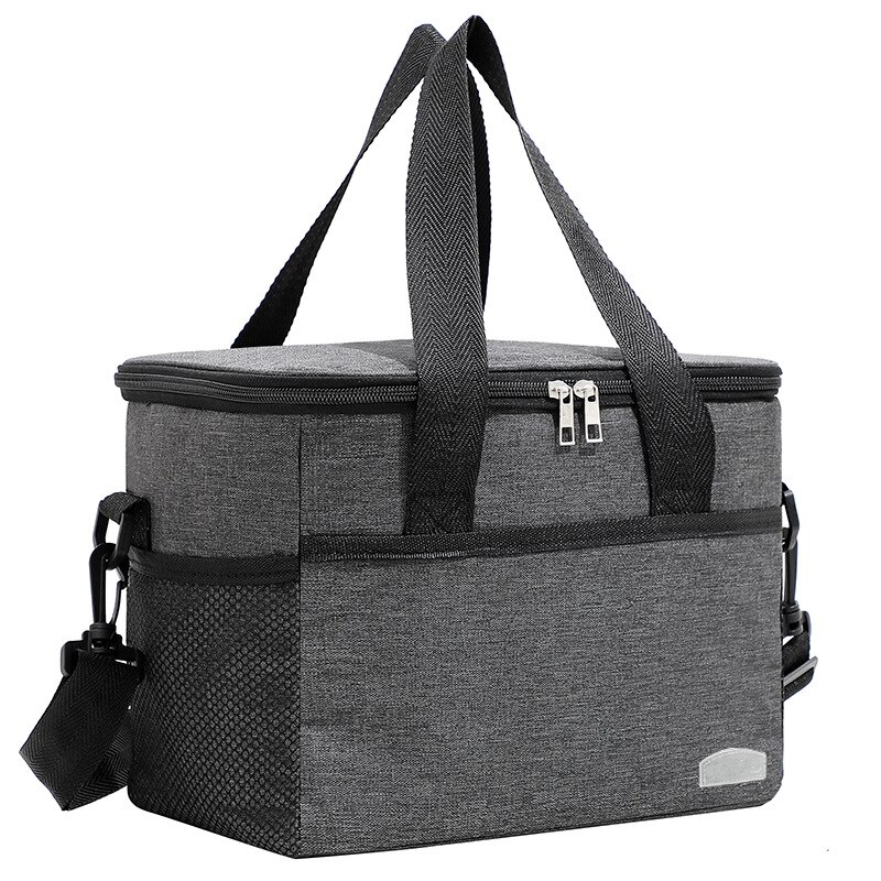 25L Lunch Box Thermal Cooler Bags Work Food Carrier Portable Picnic Snacks Storage Tote Ice Bag Insulated Handbags for Women Men: Large Black