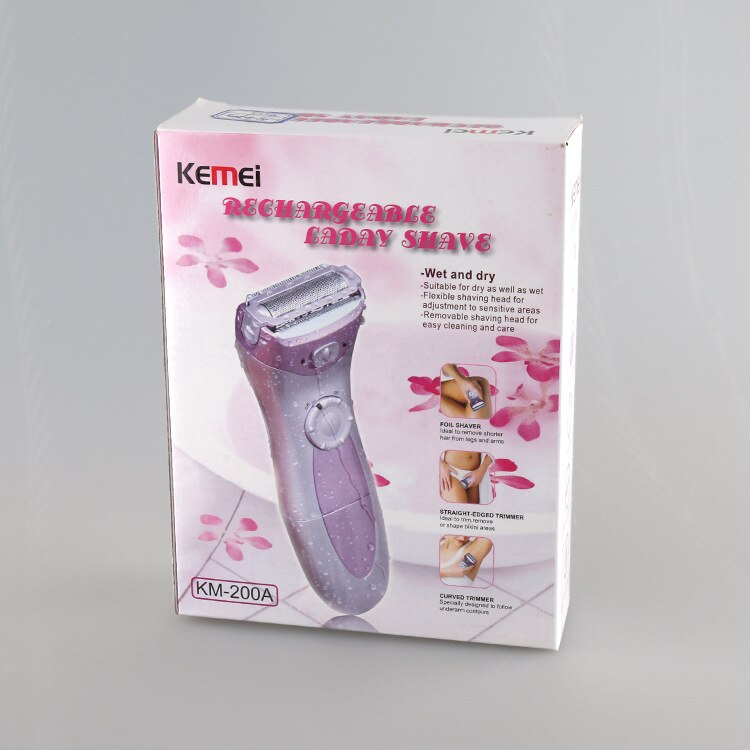 Epilator Hair Removing Whole Body Washable Lady Shaver Dry / Wet Shave Cordless Use Face Care Tools 110V-240V D35: with box