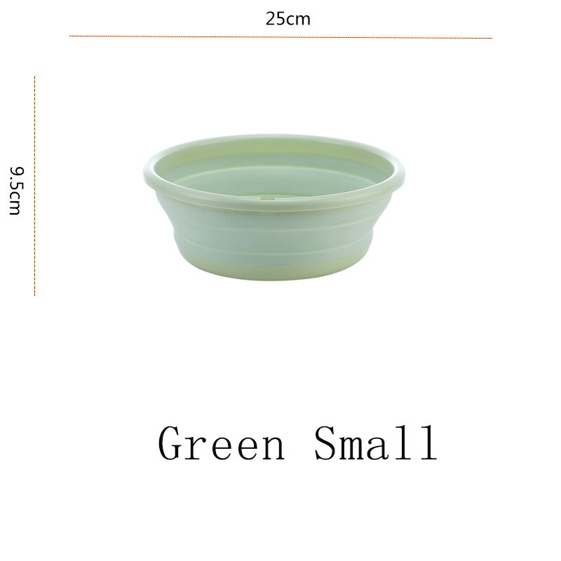 Portable Folding Washbasin Tourism Camping Foldable Basin Bathroom Gadget Kitchen Household Cleaning Tools Car Wash Basins: Green Small