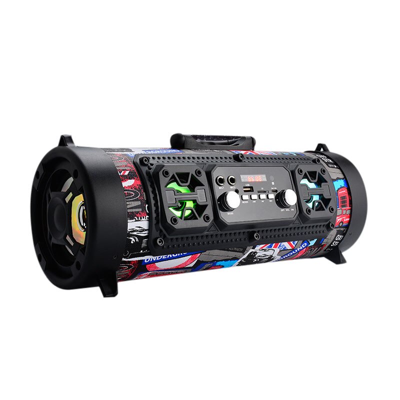 Altavoz portátil grande, altavoz Supergraves con Bluetooth para ordenador de alta potencia, Subwoofer de 15W, caja Boom de centro de música con USB AUX FM