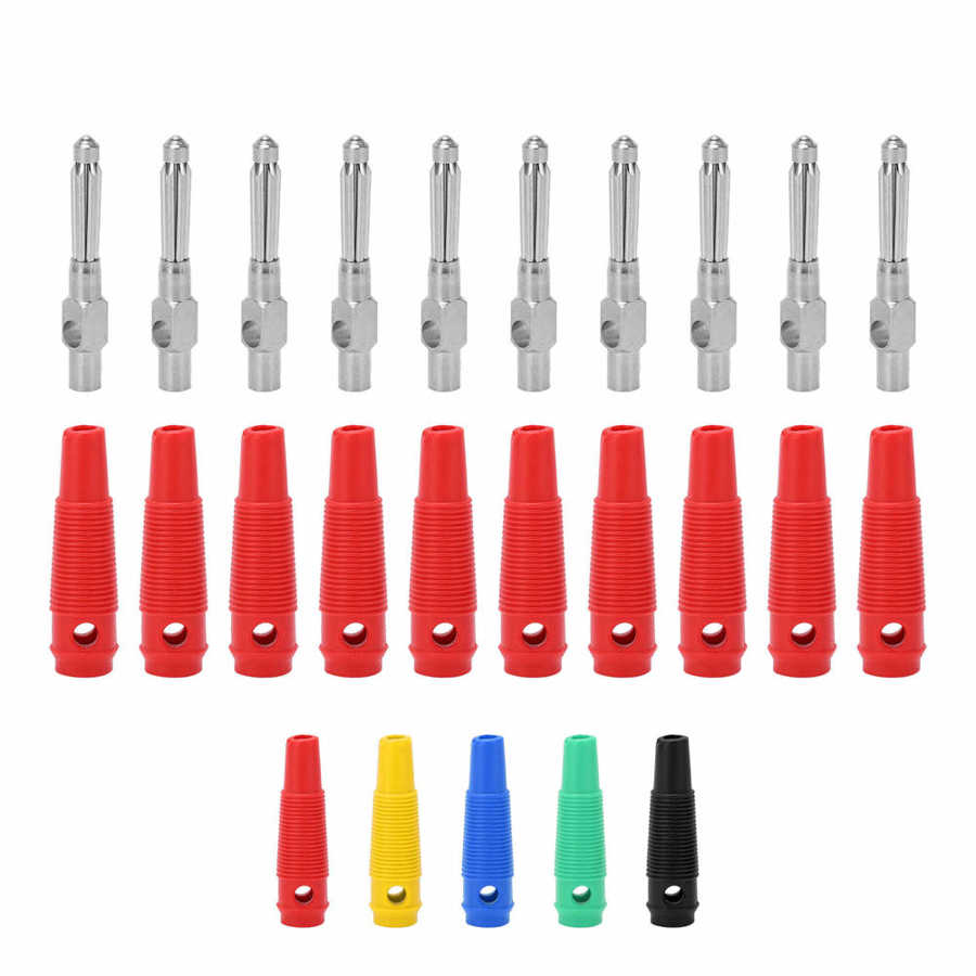 4mm wtyczka bananowa dobry kontakt 7 głośniczek z pinami złącza bananowe z miękkim rękaw izolacji dla głośnika