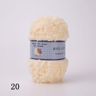 Mjukt slätt garn babystickning ullgarn tjockt garn fiber sammetsgarn handstickat ull virkgarn för gör-det-själv-tröja: 20