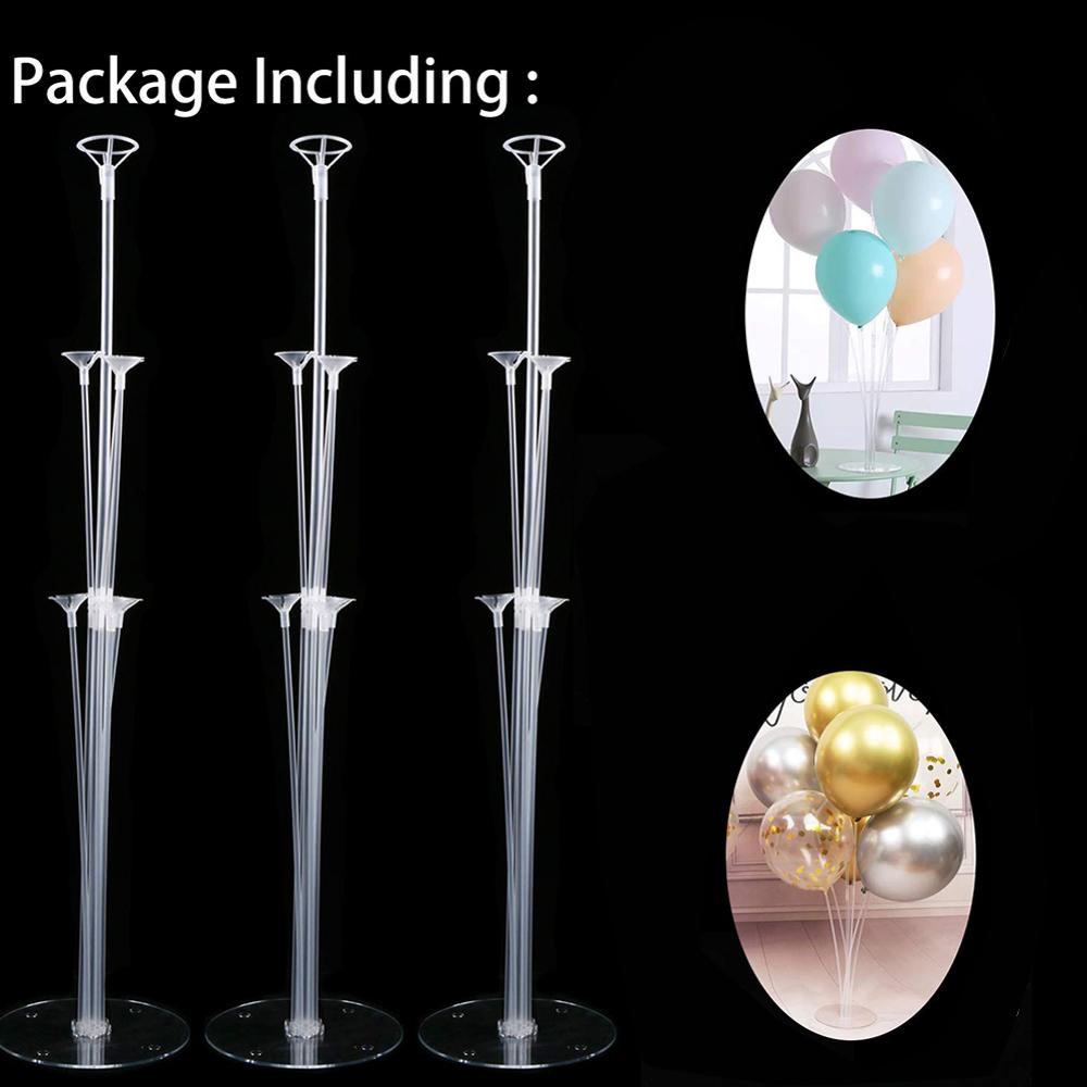 3 Sets Balloon Stand Balloon Holder with 7 Sticks 7 Cups and 1 Base - Table Desktop Centerpiece Decorations for Wedding Birthday