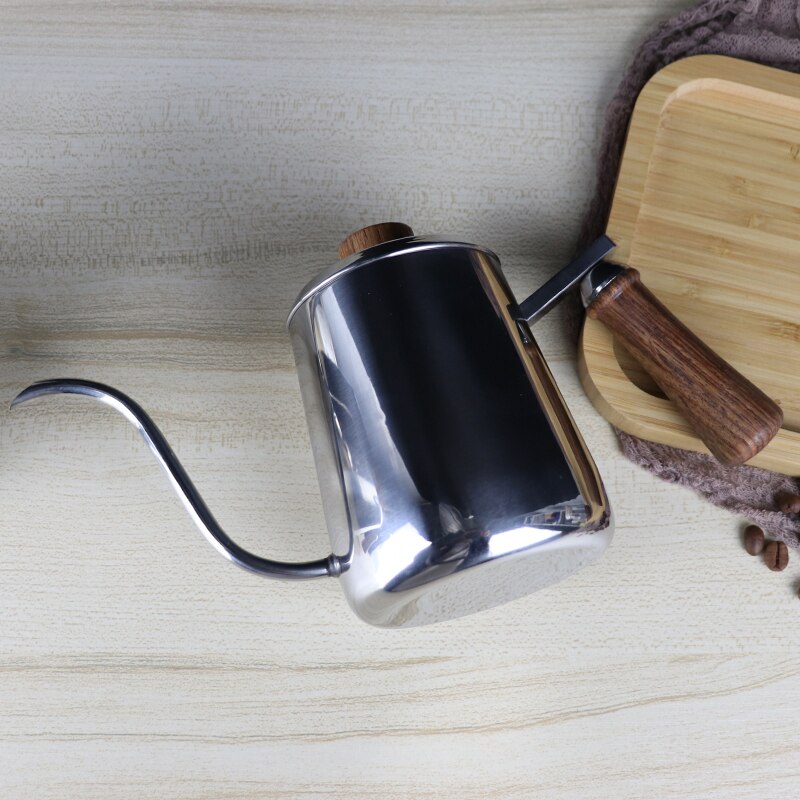 Hand brewed coffee wooden handle long beaked pot swan neck inverted pot 350ml / 600ml Coffee maker Teapot Electric kettle