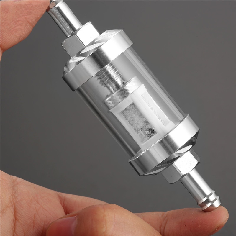 Aleación de aluminio cristal motocicleta combustible gasolina filtro de aceite Moto accesorios para Atv Dirt Pit bicicleta Motocross plata