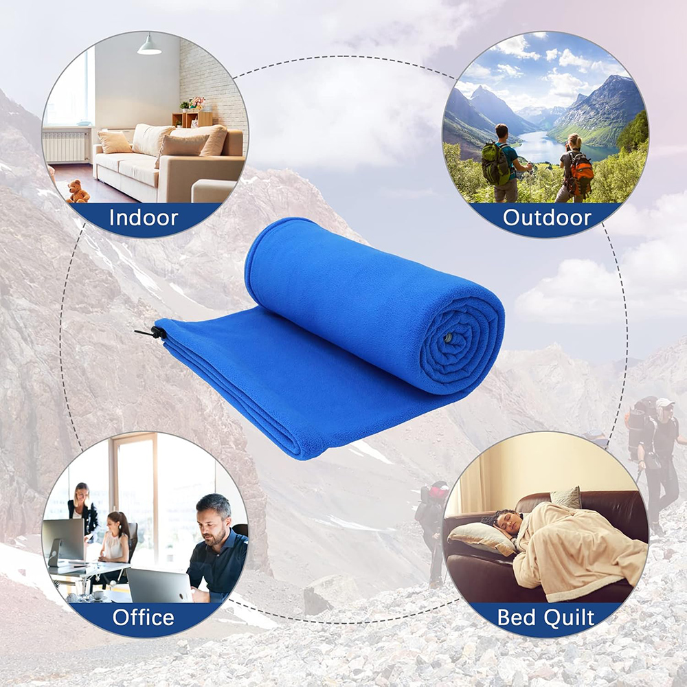 Draagbare slaapzakvoering Microfiber fleece reislaken Slaapzak Campingdeken met ritssluiting voor buiten kampeertentbed