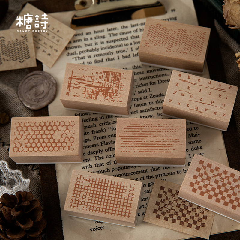 Vintage Basic grid number alphabet decoration stamp wooden rubber stamps for scrapbooking stationery DIY craft standard stamp