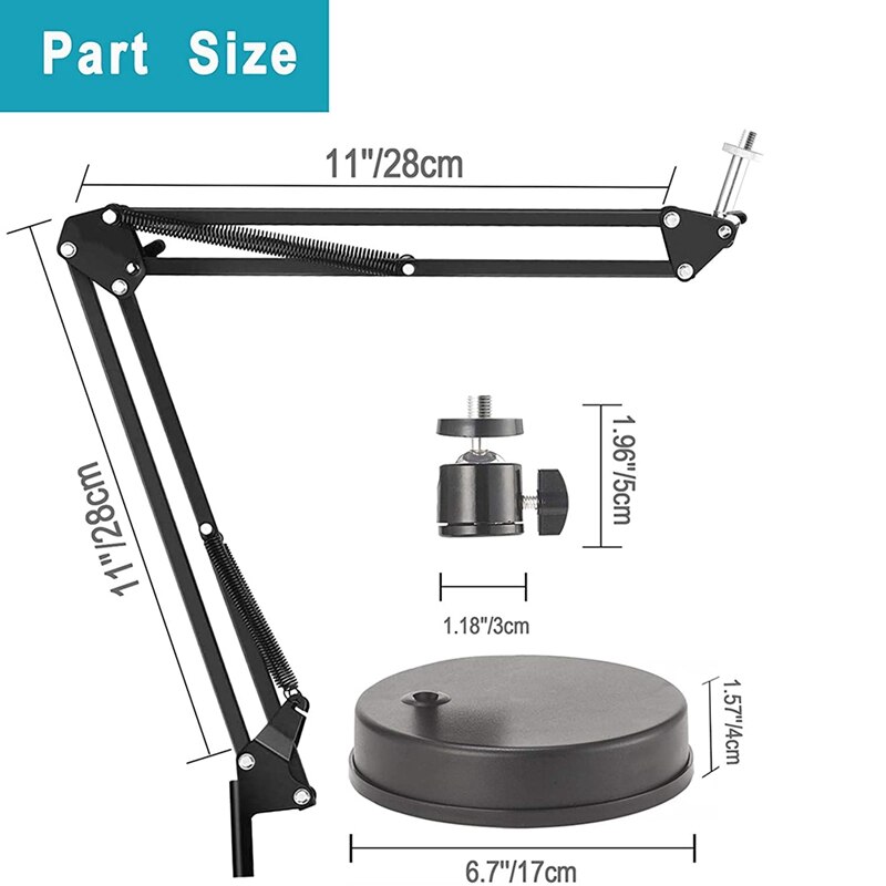 Desktop Webcam Stand 22 Inch Suspension Boom Scissor Arm Stand Met Base, Compatibel Voor Logitech Webcam C922