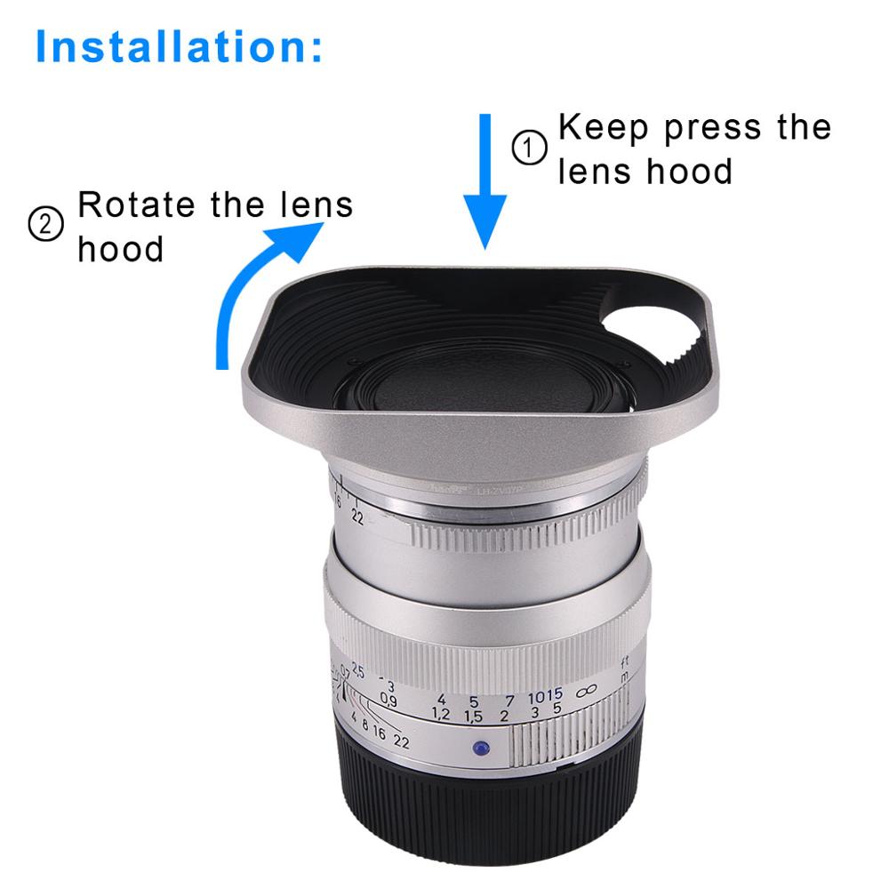 Pare-soleil haoge lh -zv07p pour objectif carl zeiss biogon t * 2/35 35mm f2 550mm f2 zm , argenté et creux
