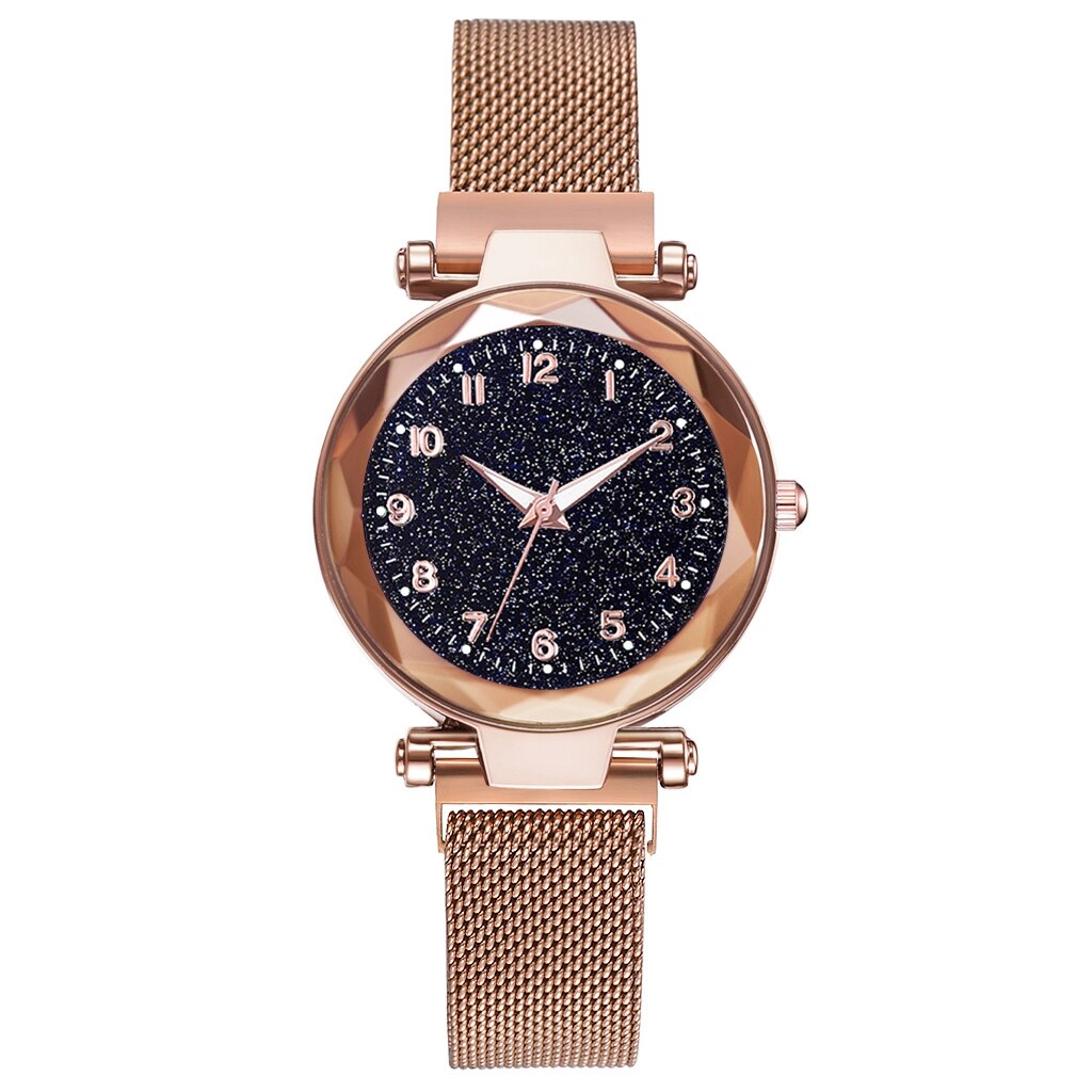 Ladies Magnetic Starry Sky Clock Luxury Women Watches Diamond Female Quartz Wristwatches Relogio Feminino Zegarek Damski: Gold1