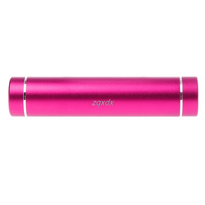 Aluminum 18650 Battery DIY Power Bank Box Case With LED Flashlight USB Charger For iPhone For Huawei Xiaomi Smart Phone Z07: hot pink