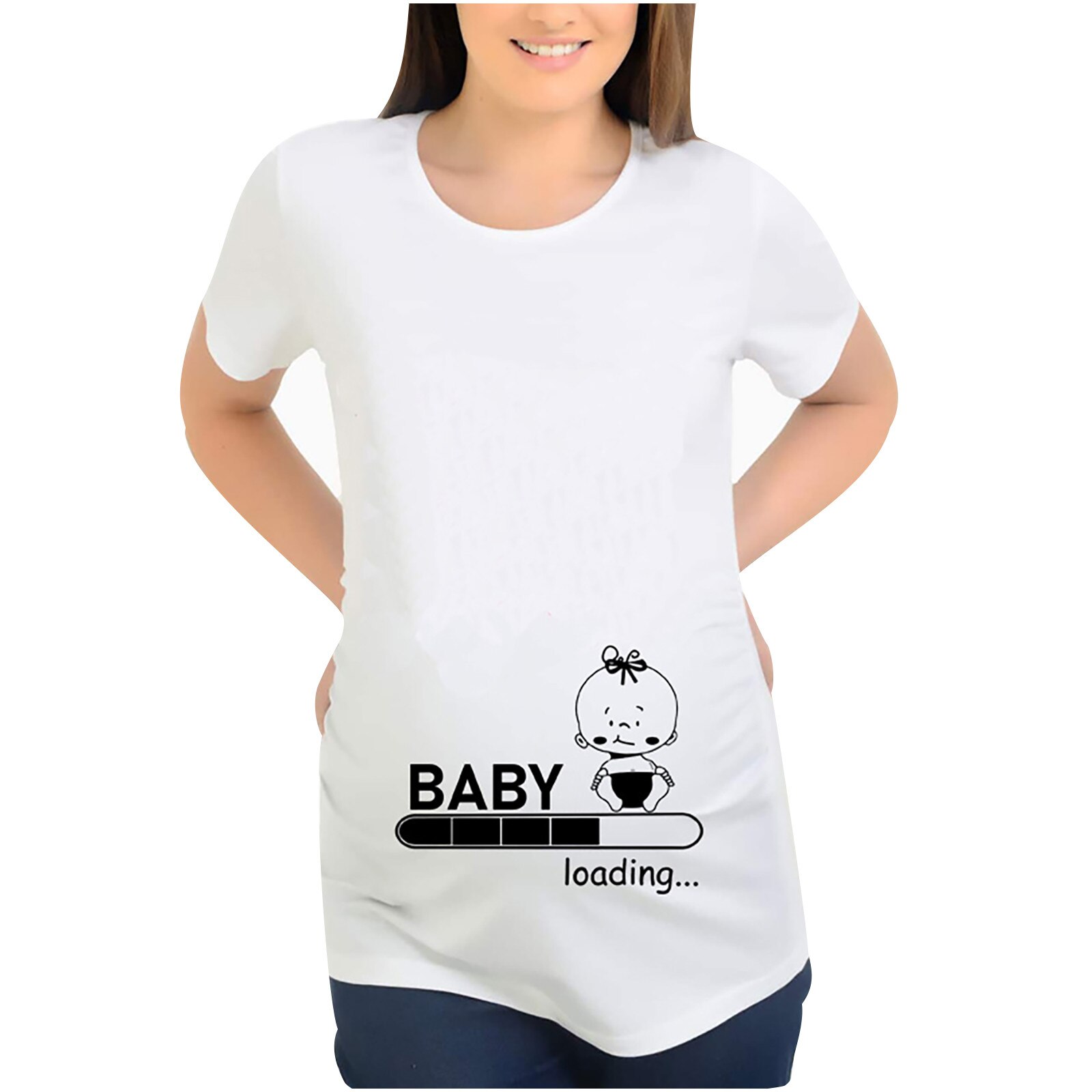 T-shirt à manches courtes pour femmes enceintes, imprimé humoristique, pour maman, annonce de grossesse,