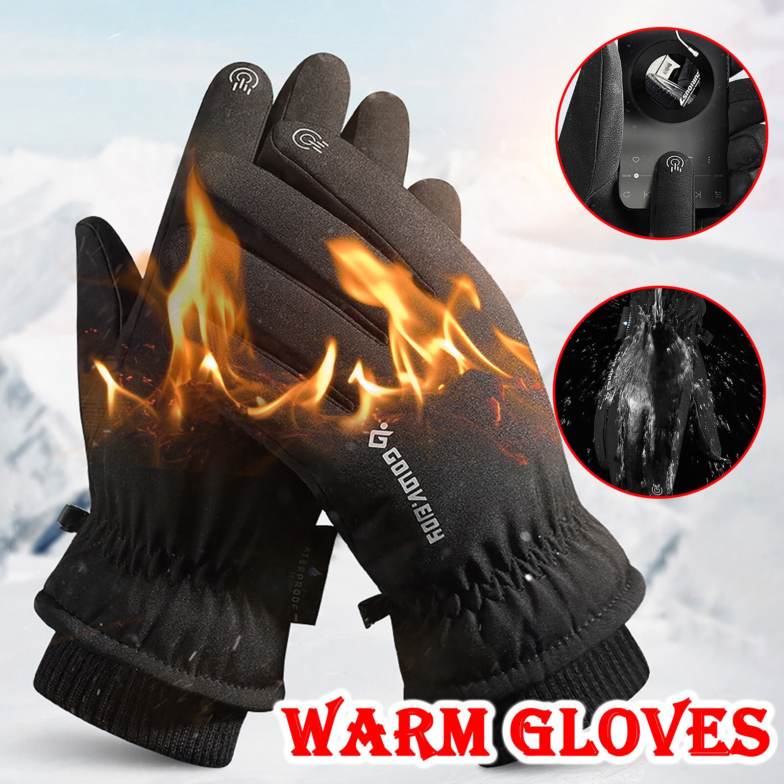 Winter Outdoor Handschoen Warme Touch Screen Volledige Vinger Handschoenen Voor Mannen Vrouwen Gebreide Magische Handschoenen Plus Fluwelen Dikker # G30