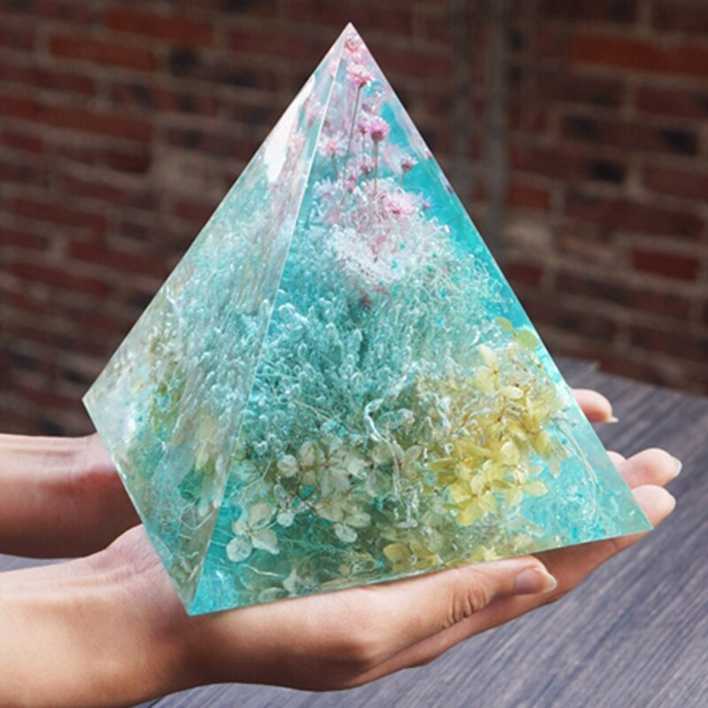 DIY Pyramid Resin Mold Set Large Silicone 3D Pyramid Molds Home Decor 15cm/5.9" U7ED