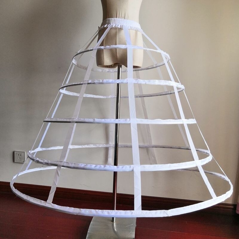 Triangular Crinoline 5 Hoop Cage Petticoat Bustle Full Dress Wedding Gown Pannier Underskirt Winter