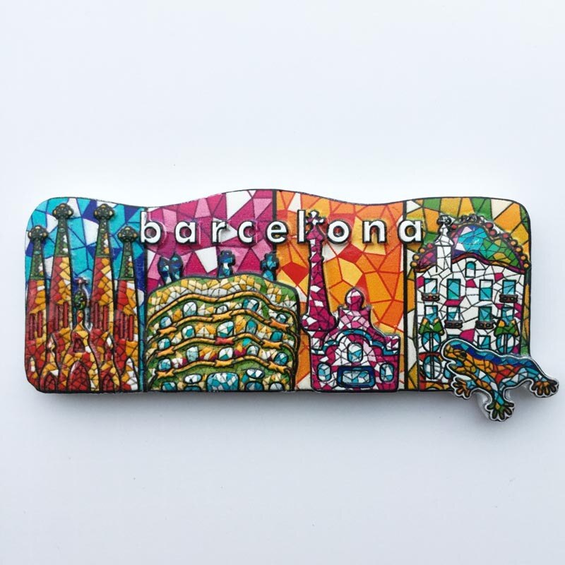 3d Resin Refrigerator Sticker Fridge Magnets Souvenir Spain Barcelona Tourist Souvenir Attractions Home Kitchen Decoration