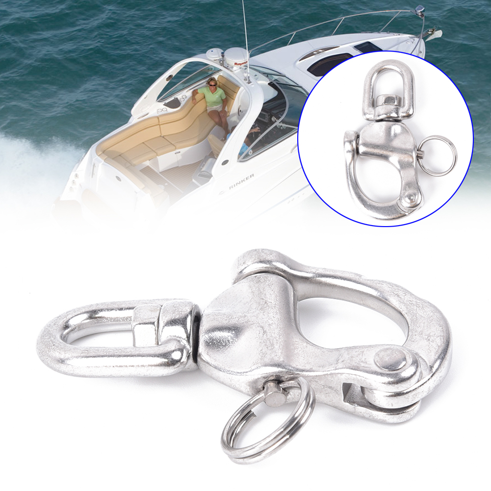 Universal Swivel Snap Schäkel Haken Marine Boot Yacht 70mm Zubehör 316 Edelstahl