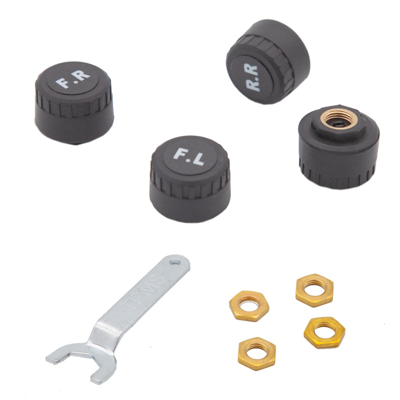 Däcktrycksövervakningssystem tpms sensorsolar bilsäkerhet smart däckkontroll trådlös 4 hjul extern