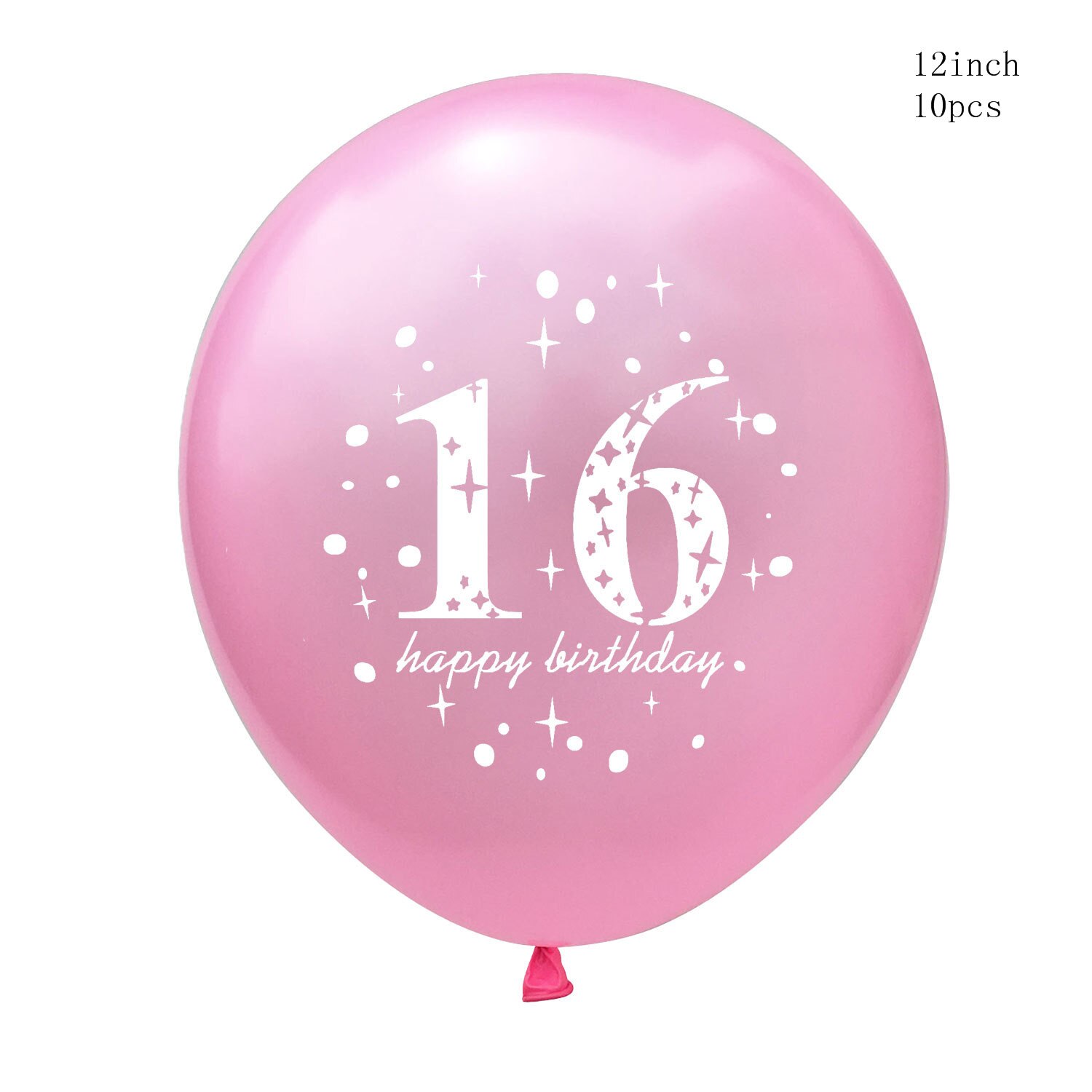 10Pcs Sweet 16 Princess Birthday Balloon 16th Birthday Party Decoration Supplies Favor Happy Birthday Decoration: pink